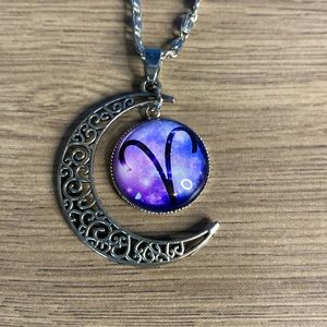 Aries Crescent Moon Necklace